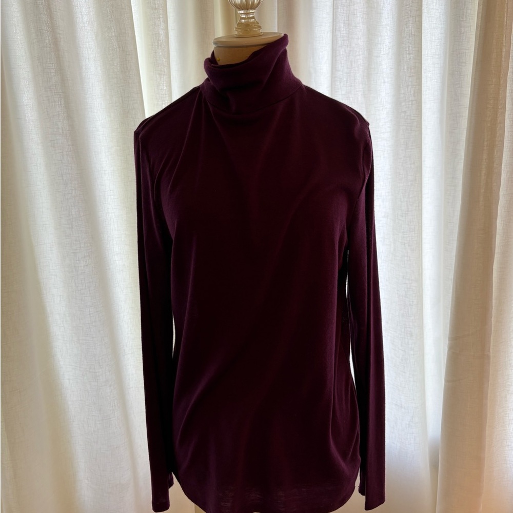 Purple Turtleneck Long Sleeve Top
